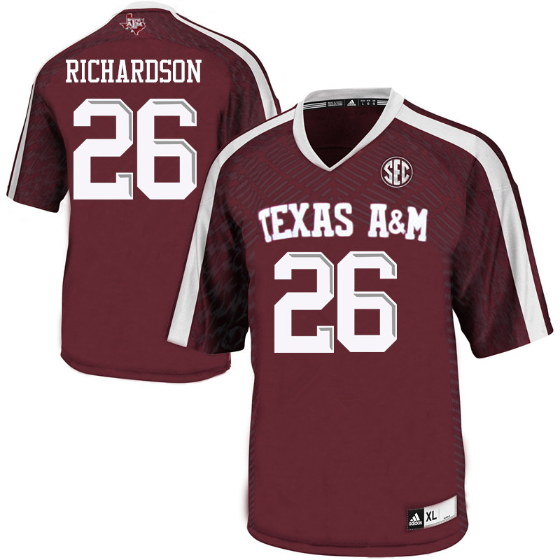Men #26 Demani Richardson Texas A&M Aggies College Football Jerseys Sale-Maroon - Click Image to Close